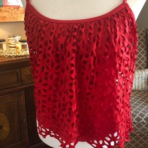Luxe by Lisa Vogel red tankini top and cover up